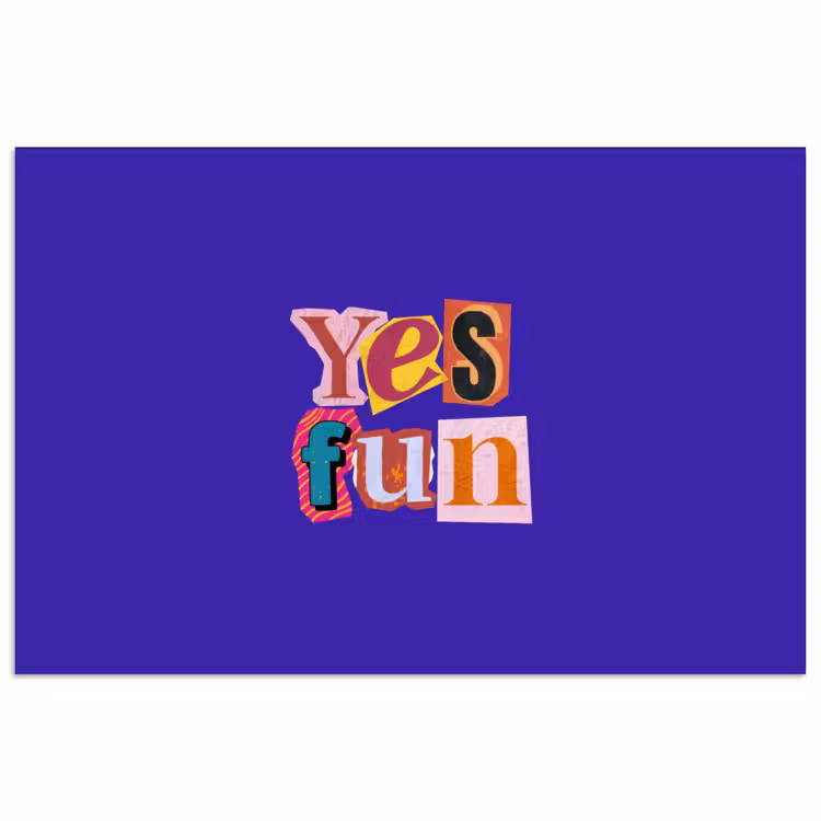 Yes fun - Kleurrijk - Collage-stijl poster papier klein -3d