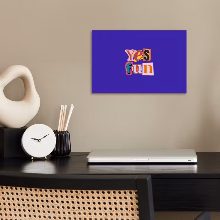 Yes fun - Kleurrijk - Collage-stijl poster papier klein -sfeer1