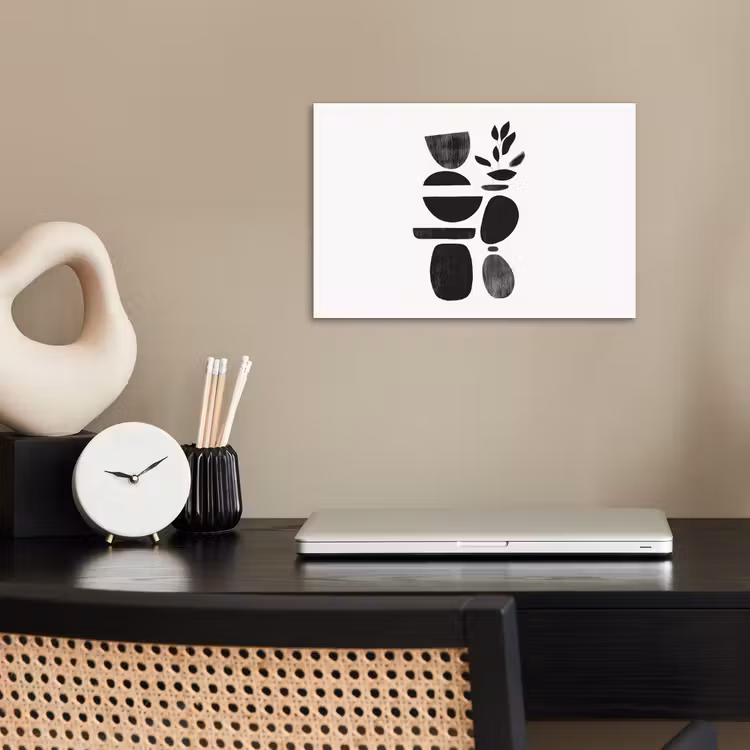 Japandi - Zwart - Abstract poster papier klein -sfeer1