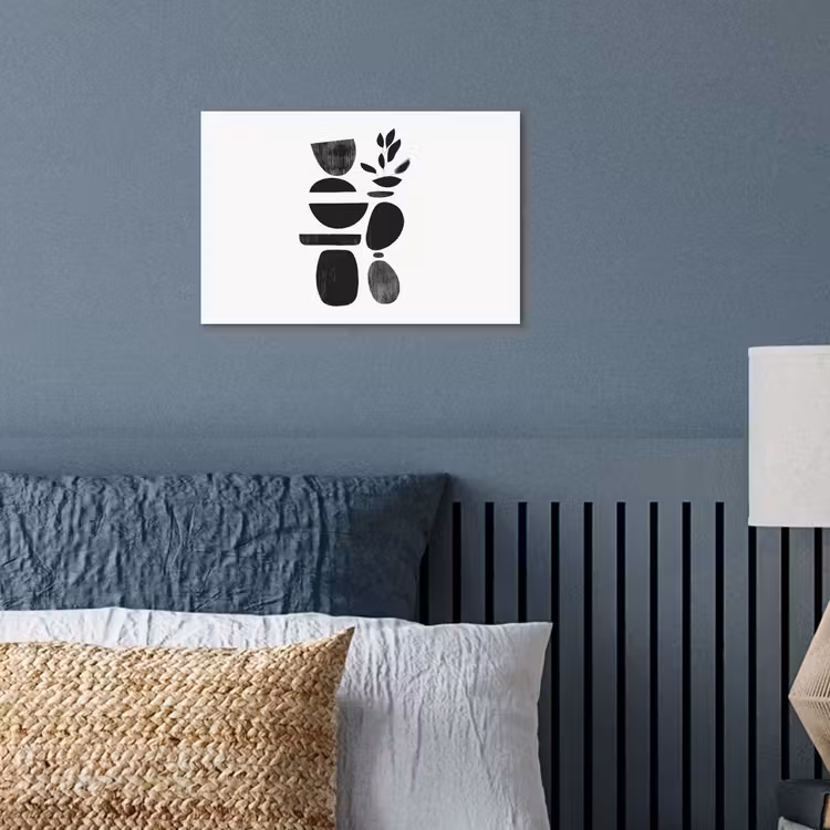 Japandi - Zwart - Abstract poster papier klein -sfeer2