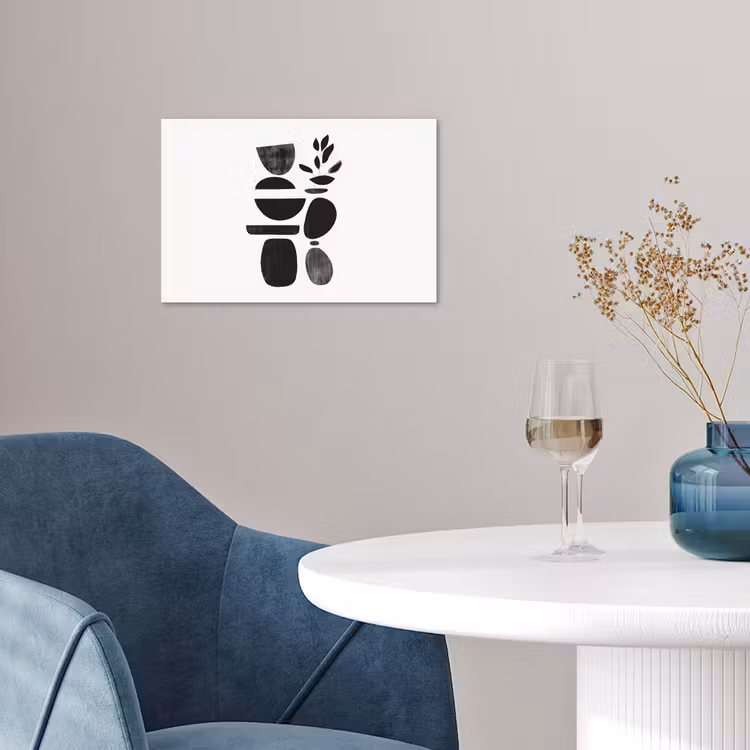 Japandi - Zwart - Abstract poster papier klein -sfeer3