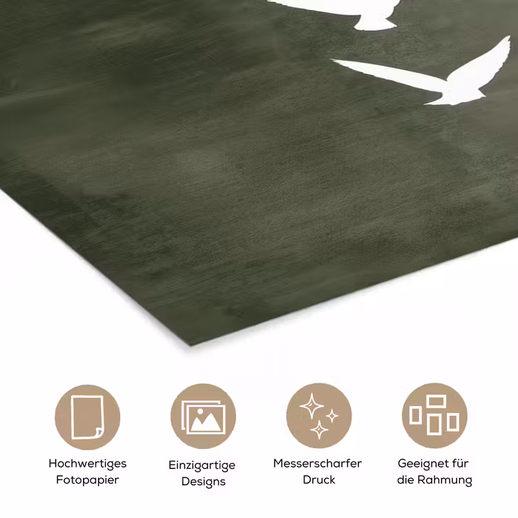 Japandi - Vogel - Groen poster papier klein -tcloseup_DE
