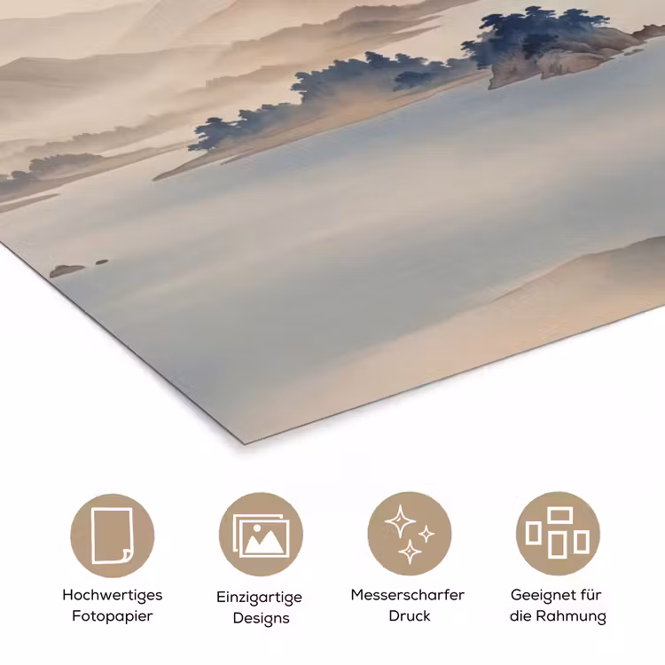 Japans - Landschap - Beige poster papier klein -tcloseup_DE