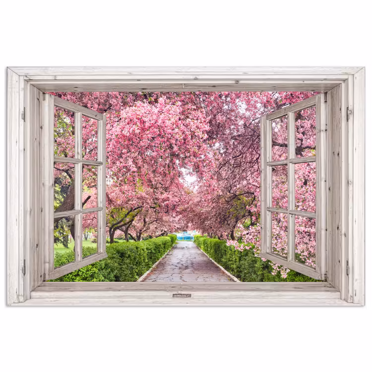 Japans - Sakura - Bloesem - Boom - Bloesem takken - Doorkijk poster papier klein -3d