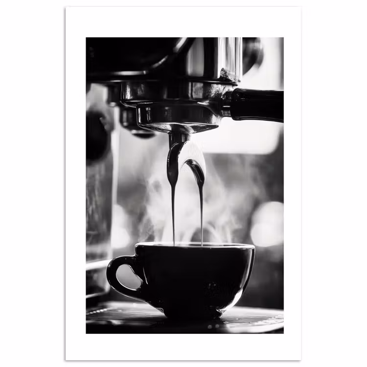 Coffee - Espresso - Koffiemachine - Kop poster papier klein -3d