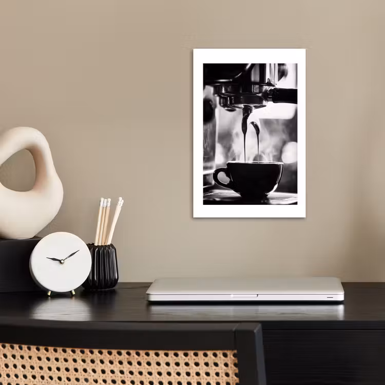 Coffee - Espresso - Koffiemachine - Kop poster papier klein -sfeer1