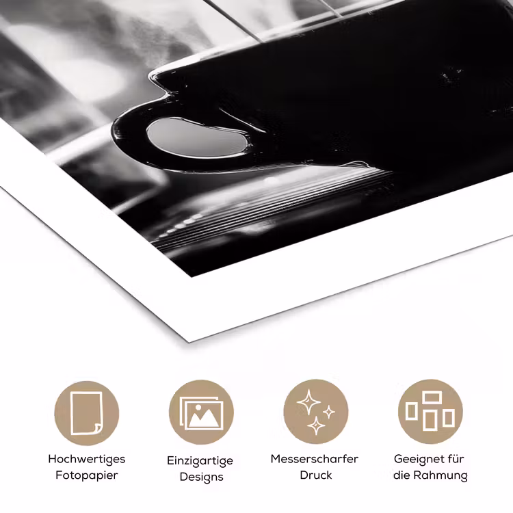 Coffee - Espresso - Koffiemachine - Kop poster papier klein -tcloseup_DE
