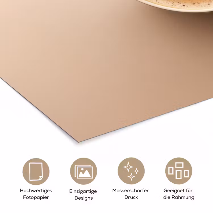 Koffie - Melkschuim - Lach - Beige poster papier klein -tcloseup_DE