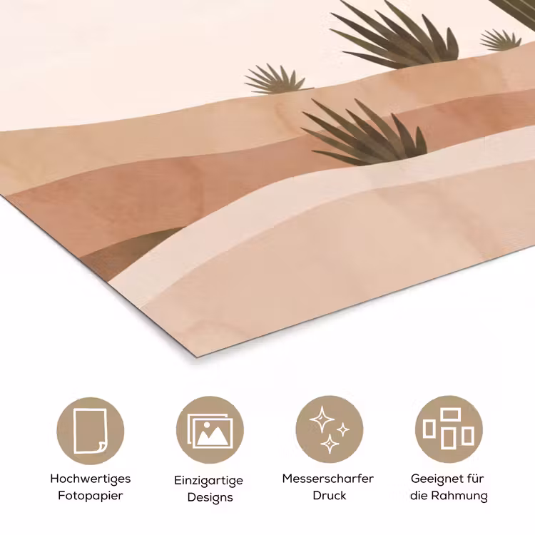 Cactus - Duinen - Modern - Landschap - Groen poster papier klein -tcloseup_DE
