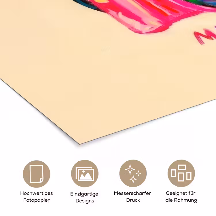 Camera - Memories - Roze - Geschilderd poster papier klein -tcloseup_DE