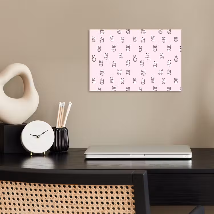Konijnen - Minimalistisch - Roze poster papier klein 62 -sfeer1