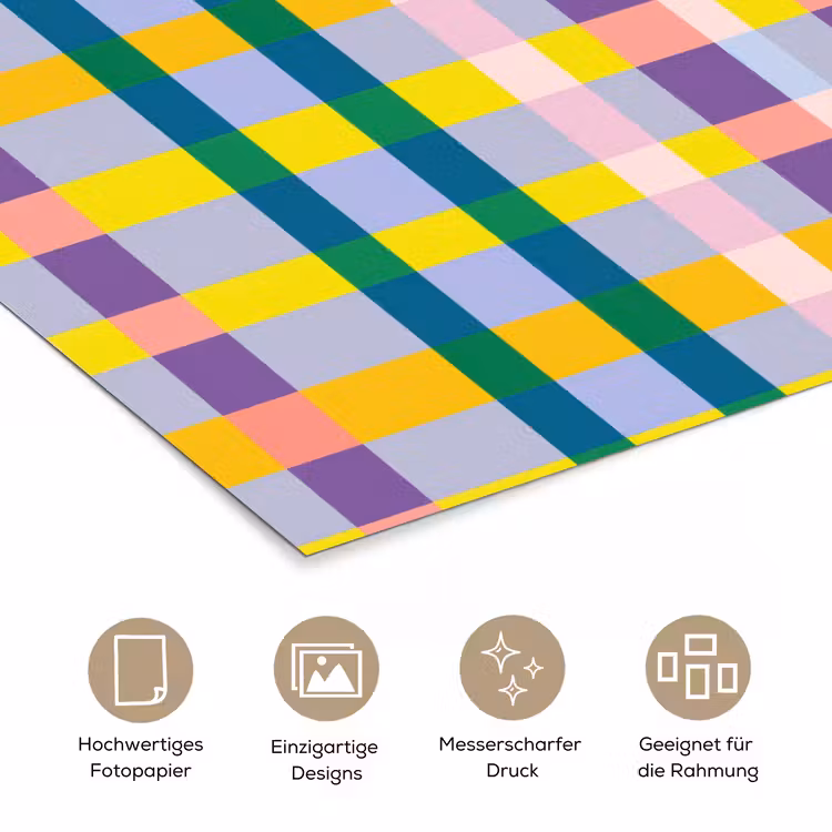 Ruit - Patroon - Kleurrijk poster papier klein 62 -tcloseup_DE