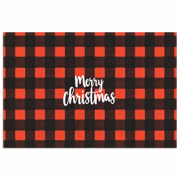 Geruit - Rood - Tekst - Christmas poster papier klein -3d