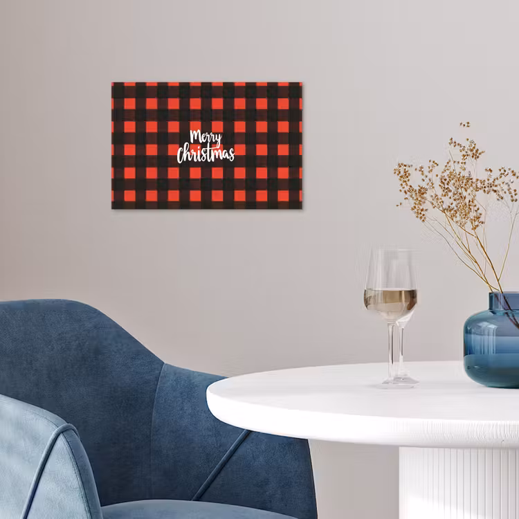 Geruit - Rood - Tekst - Christmas poster papier klein -sfeer3