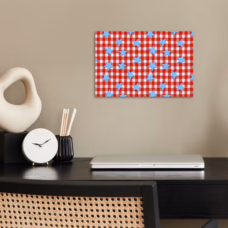 Ruit - Sterren - Rood poster papier klein 62 -sfeer1