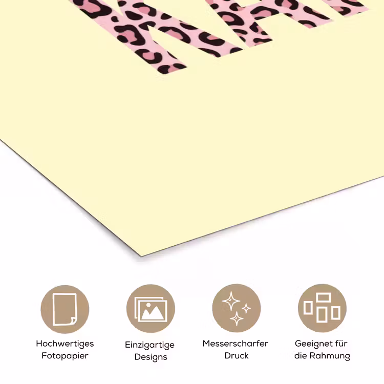 Karma - Luipaardprint - Geel poster papier klein -tcloseup_DE