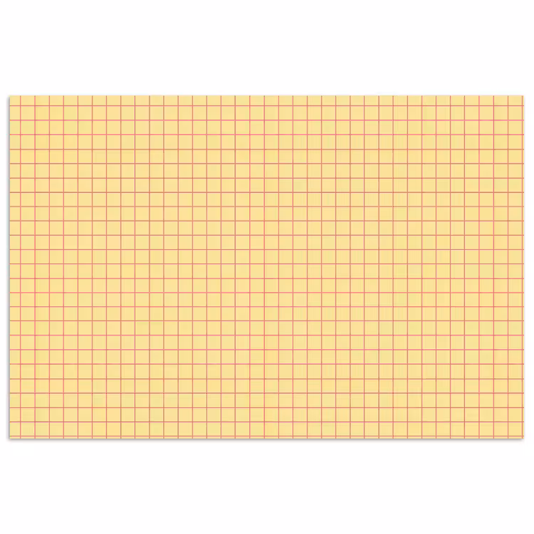 Ruitjes - Grid - Minimalistisch - Geel - Roze poster papier klein 62 -3d