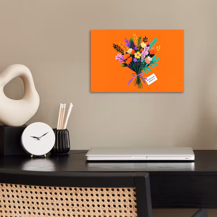 Kaartje - Boeket - Bloemen poster papier klein -sfeer1