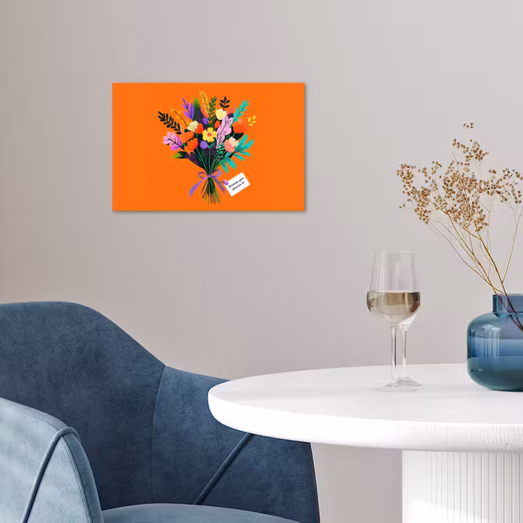 Kaartje - Boeket - Bloemen poster papier klein -sfeer3