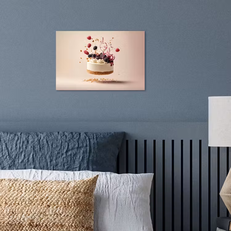 Cheesecake - Eten - Roze - Taart poster papier klein -sfeer2