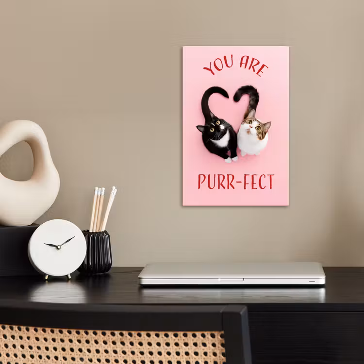 Kat - Hart - Tekst - Valentijn poster papier klein -sfeer1
