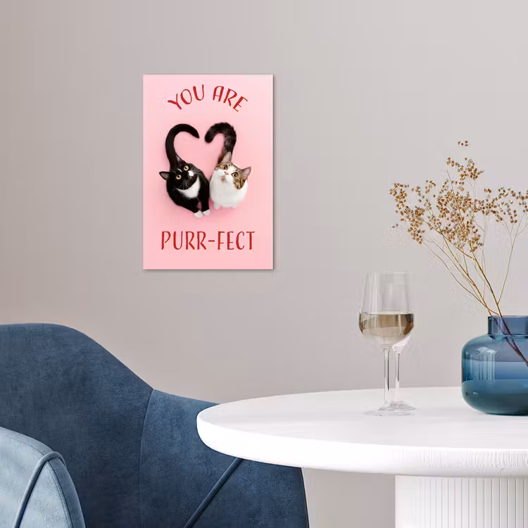 Kat - Hart - Tekst - Valentijn poster papier klein -sfeer3