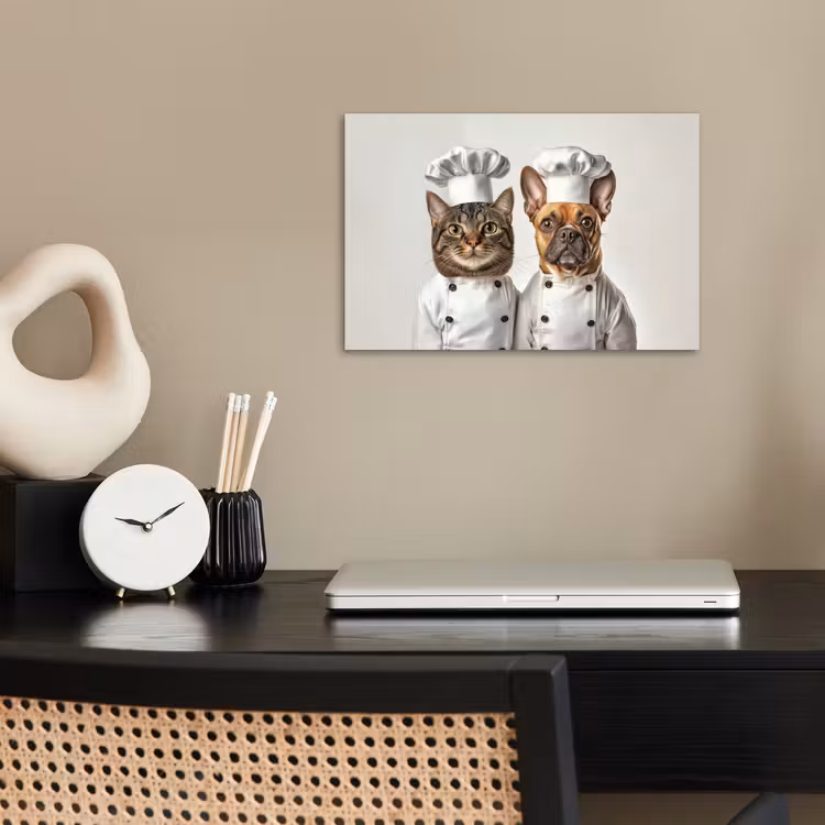 Kat - Hond - Kokskleding poster papier klein -sfeer1