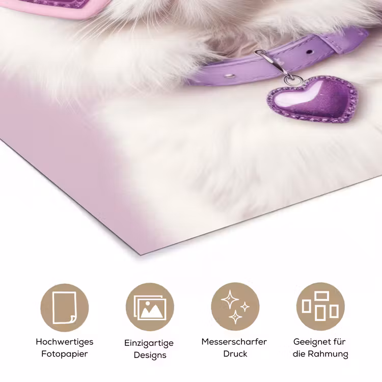 Kat - Love - Paars - Valentijn poster papier klein -tcloseup_DE