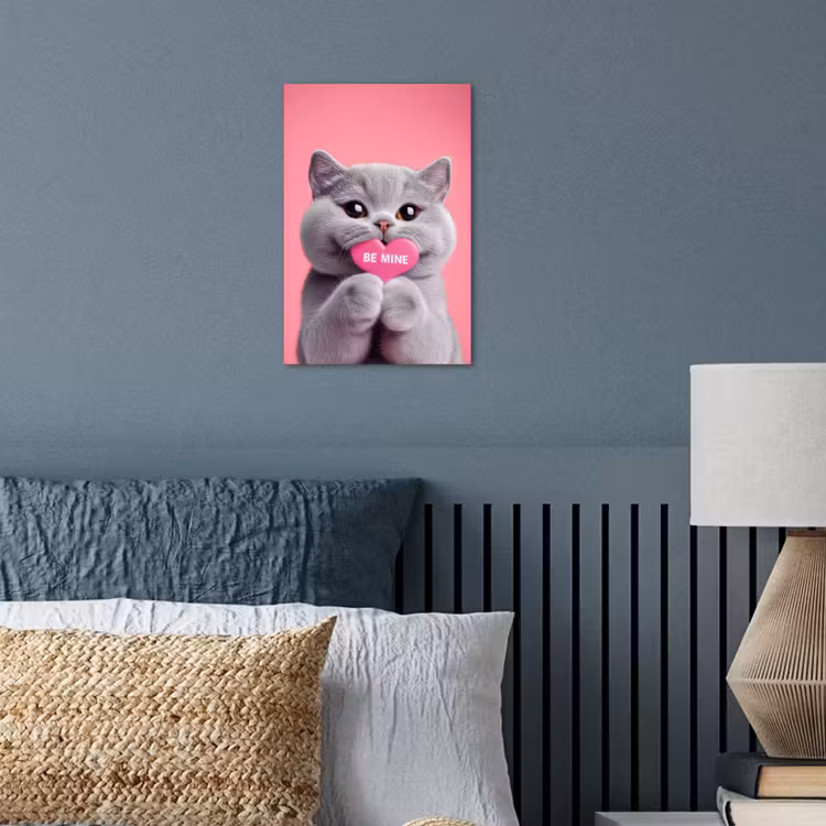 Kat - Valentijn - Roze - Liefde poster papier klein -sfeer2