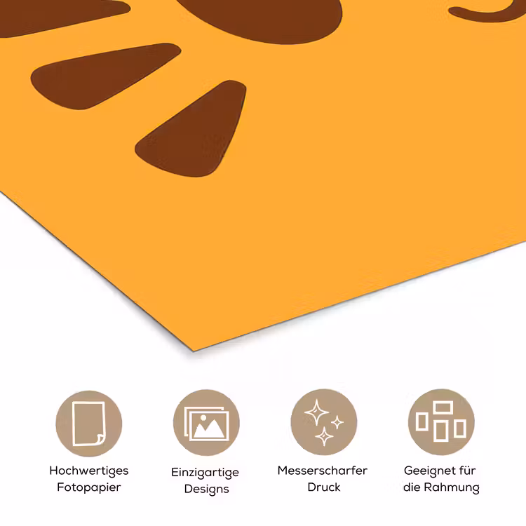 Kat - Simplistisch - Oranje - Vrolijk poster papier klein -tcloseup_DE