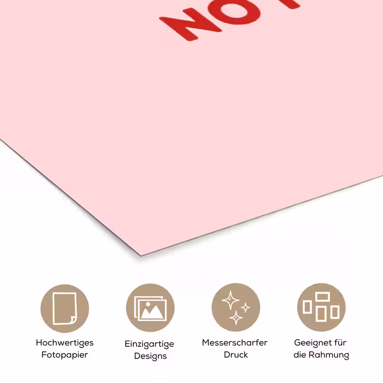 No rain no flowers - Minimalistisch - Roze - Bloem poster papier klein -tcloseup_DE