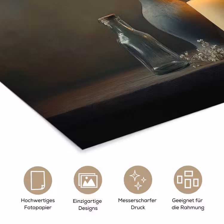 Kaarsen - Stilleven - Rustiek - Boeken poster papier klein -tcloseup_DE