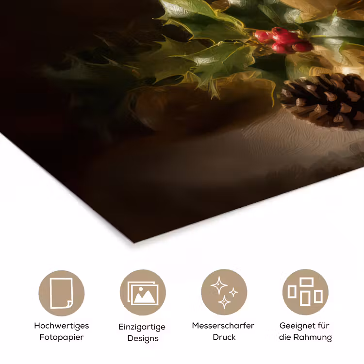 Kaarslicht - Kerst - Veelkleurig poster papier klein -tcloseup_DE