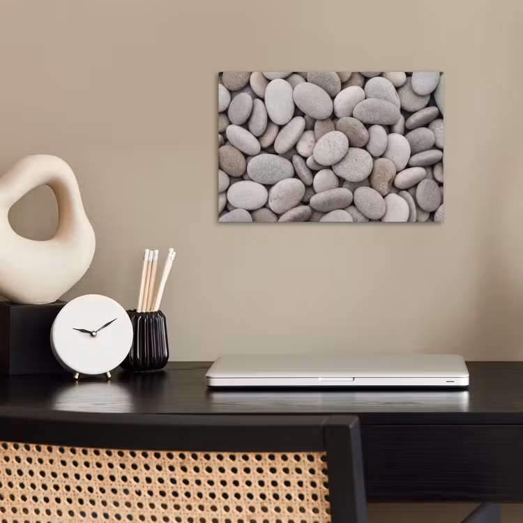 Kiezels - Stenen - Grijs poster papier klein -sfeer1