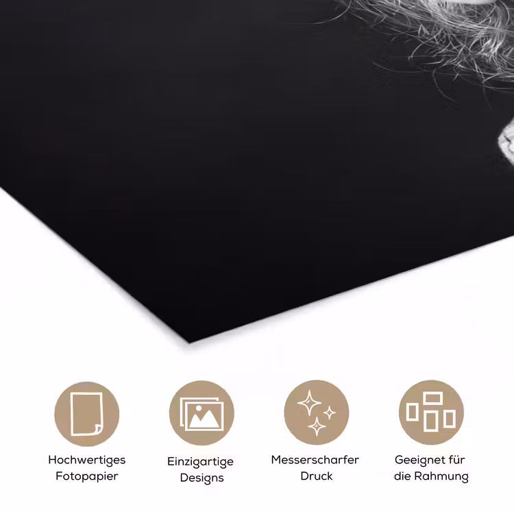Kind - Vergrootglas - Portret - Zwart-wit poster papier klein -tcloseup_DE