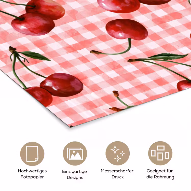 Kersen - Blokken - Rood poster papier klein 62 -tcloseup_DE
