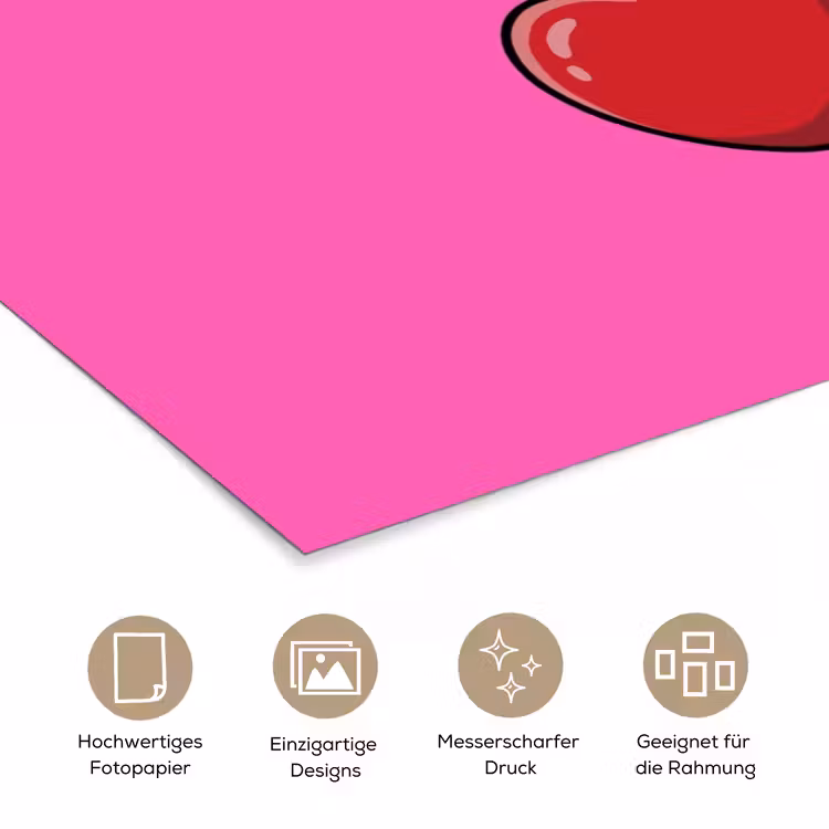 Kers - Roze - Fruit poster papier klein -tcloseup_DE