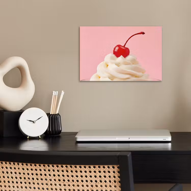 Kers - Slagroom - Roze poster papier klein -sfeer1