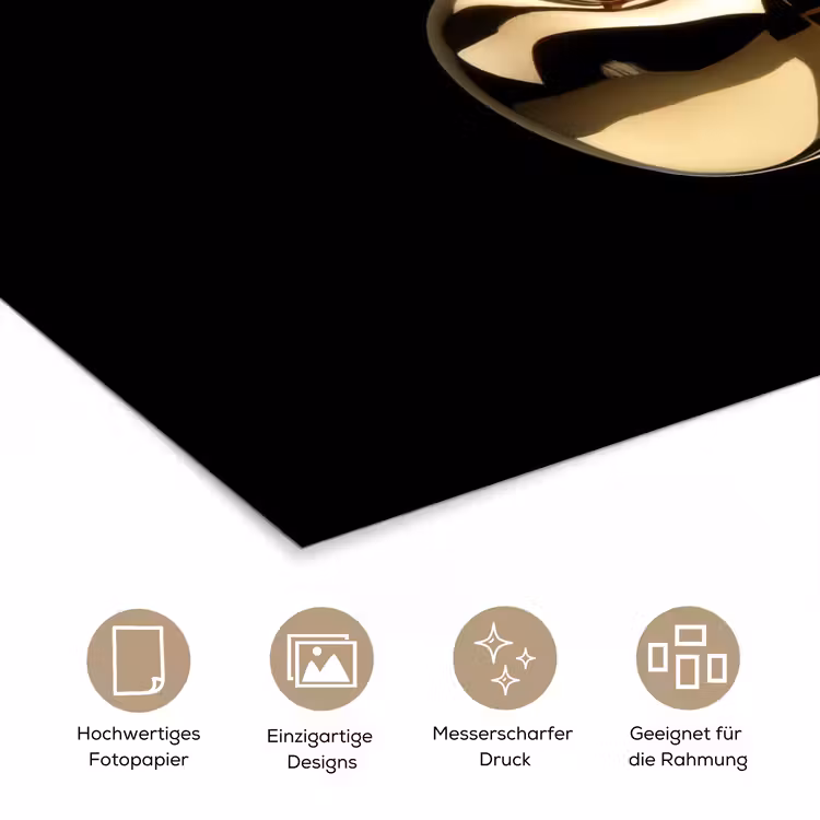 Kersen - Zwart - Goud - Chrome poster papier klein -tcloseup_DE