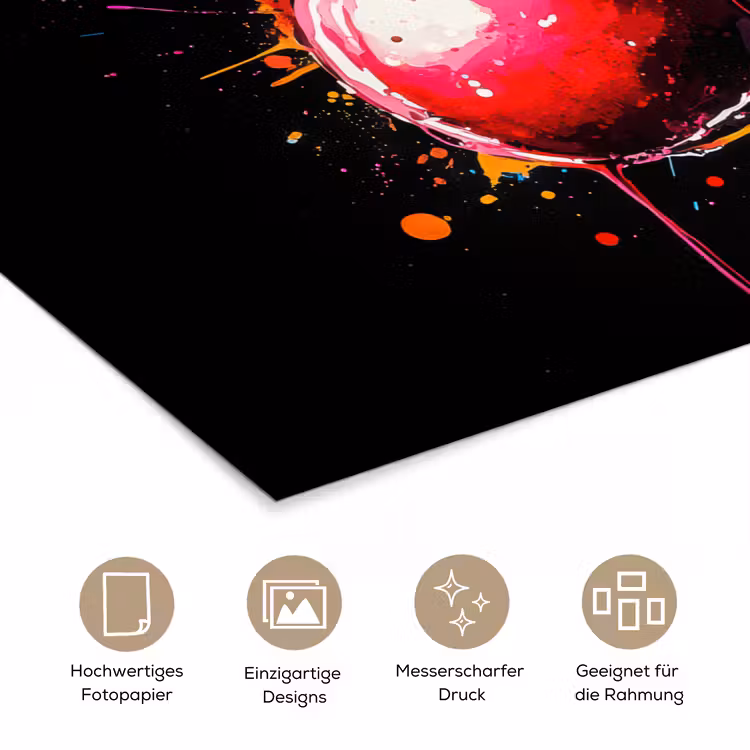 Kersen - Fruit - Graffiti - Verf - Abstract - Modern - Kleurrijk poster papier klein -tcloseup_DE