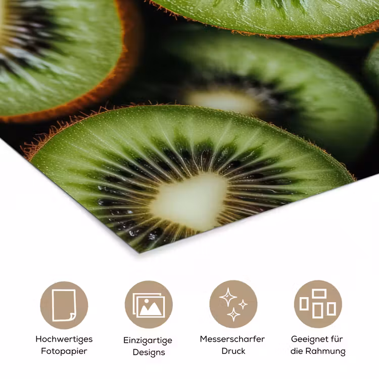 Kiwi - Fruit - Groen poster papier klein -tcloseup_DE