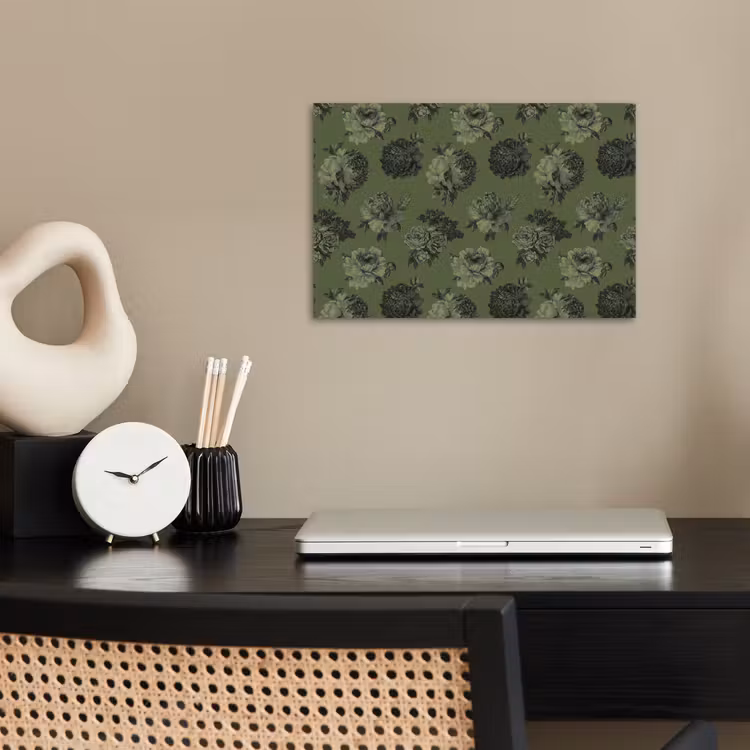 Klassiek - botanisch - olijfgroen - bloemen poster papier klein 62 -sfeer1