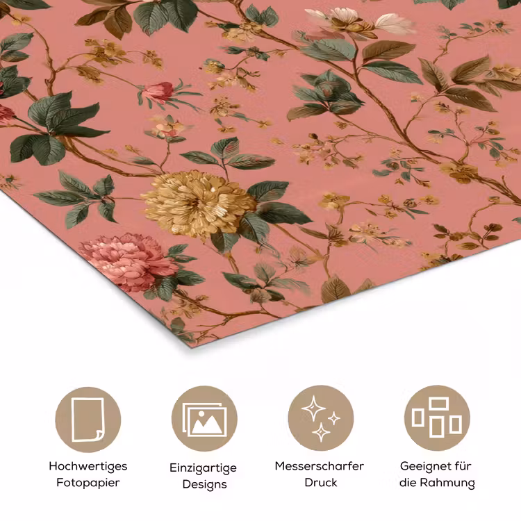 Klassiek - Botanisch - Roze poster papier klein 62 -tcloseup_DE