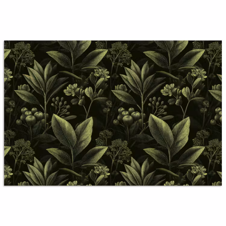 Klassiek - Donker - Botanisch - Planten poster papier klein 62 -3d