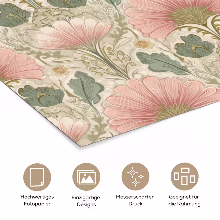Klassiek - Patroon - Roze poster papier klein 62 -tcloseup_DE