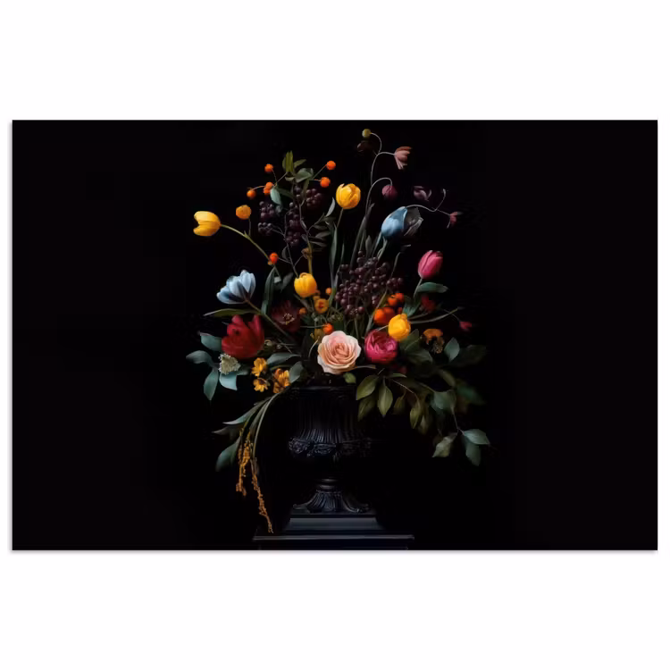 Klassiek - Vaas - Boeket - Bloemen poster papier klein -3d