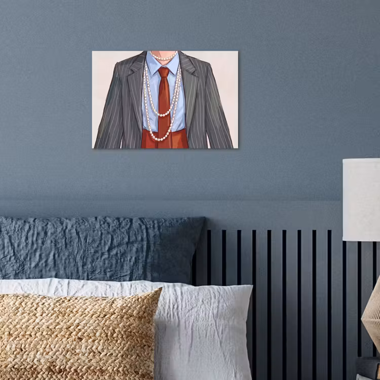 Kleding - Strik - Parels - Klassiek - Mode poster papier klein -sfeer2
