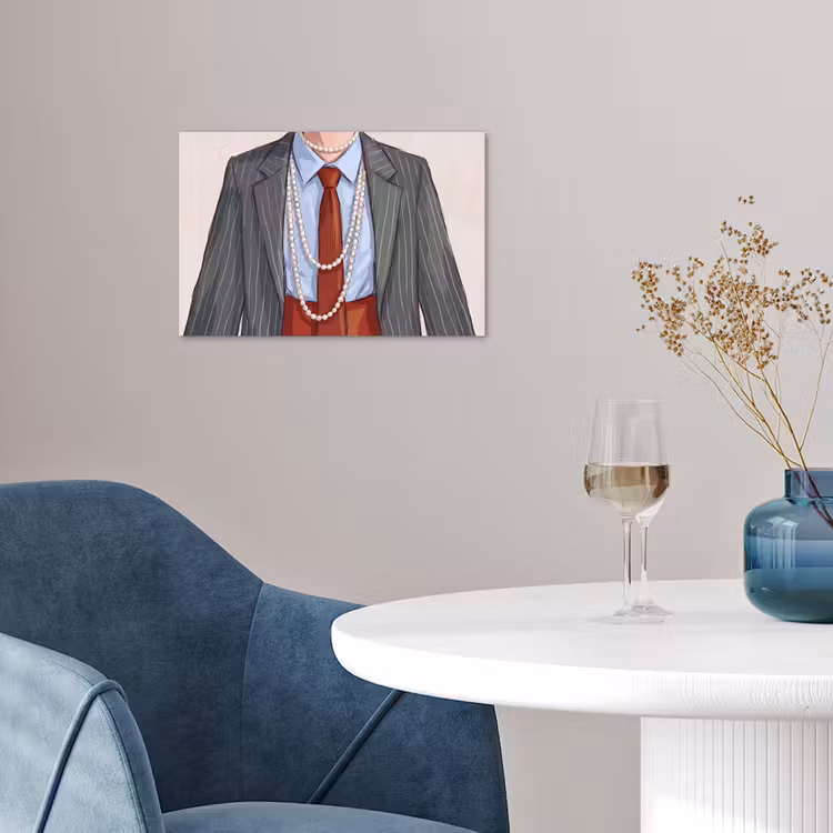 Kleding - Strik - Parels - Klassiek - Mode poster papier klein -sfeer3