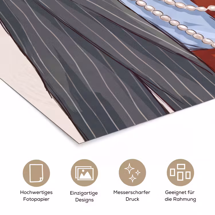 Kleding - Strik - Parels - Klassiek - Mode poster papier klein -tcloseup_DE