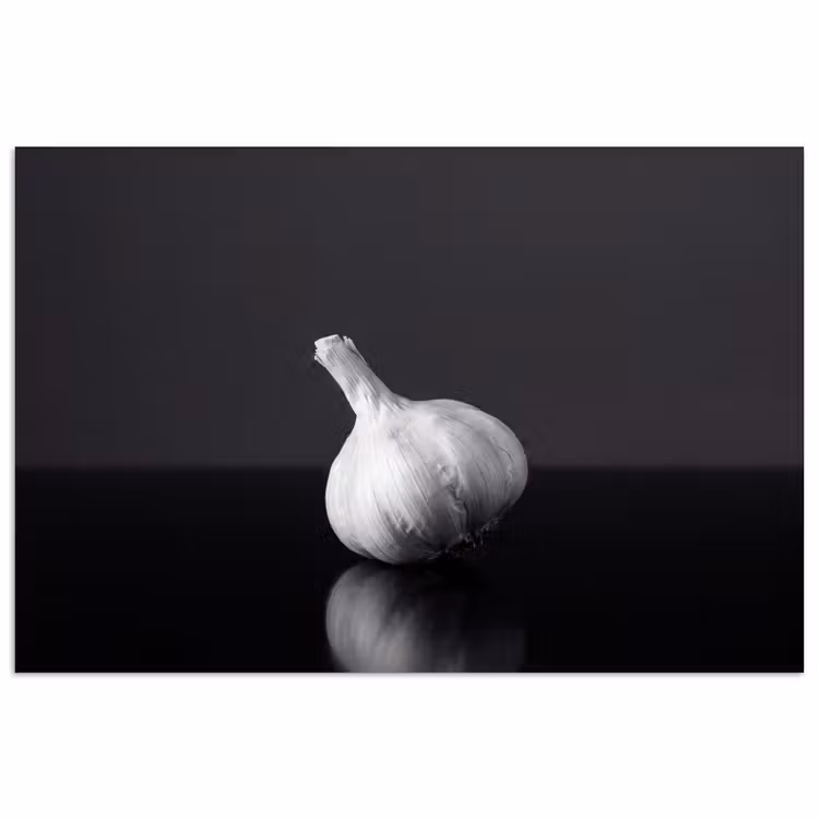 Knoflook - Zwart - Wit poster papier klein -3d